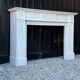 Louis XVI style fireplace in white Carrara marble, circa 1880.
