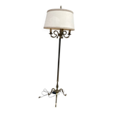 Vintage brass floor lamp with 3 tripod lights