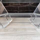 Vintage David LANGE glass & altuglas coffee table circa 1970