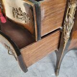 Commode sauteuse en bois de rose plateau en marbre rose