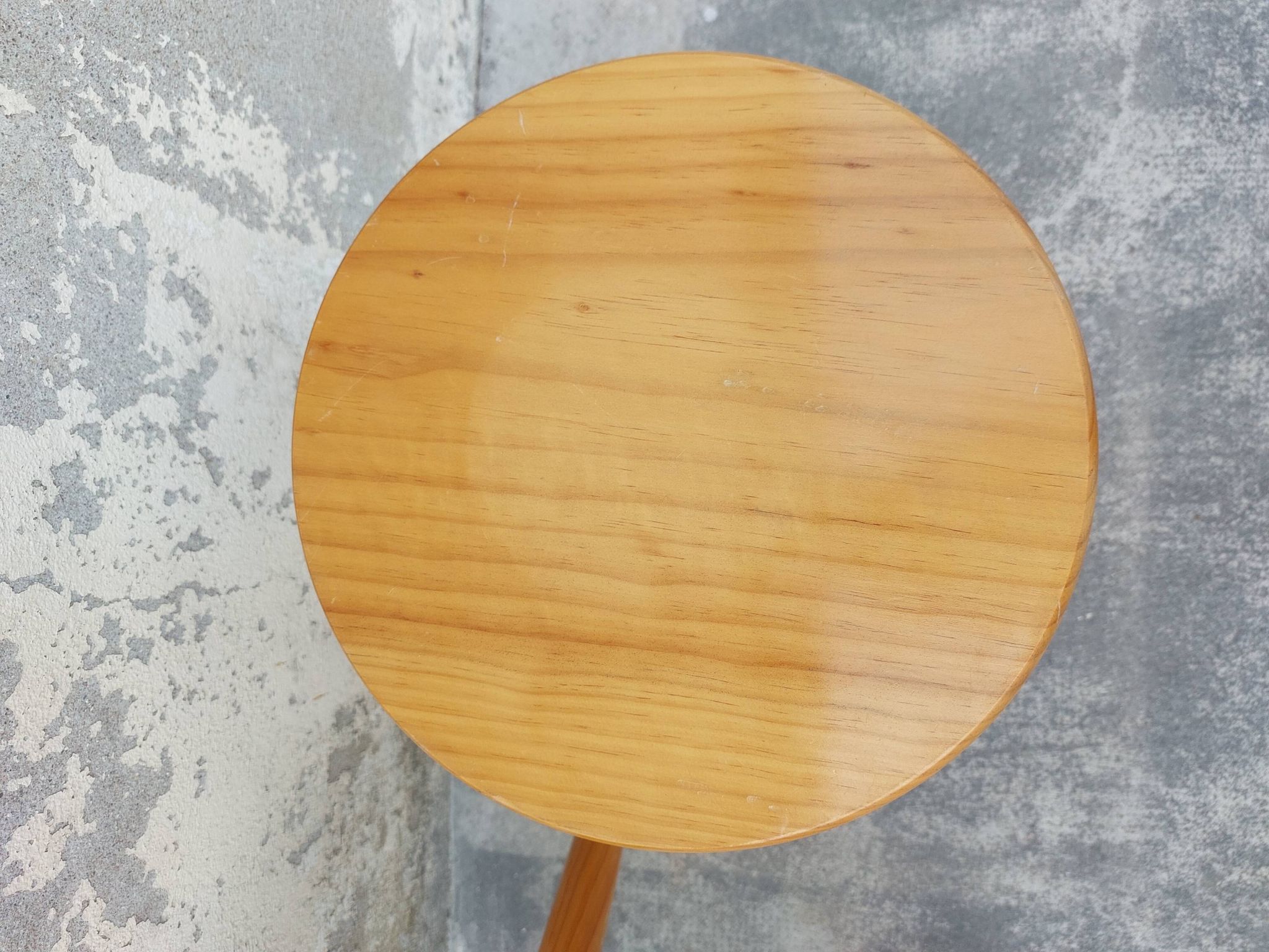 Pair of vintage pine tripod stools