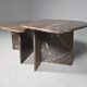 Sculptural Italian coffee tables in Breccia marble, 1970.