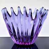 Vase - Large Purple Crystal Cup • Vintage • Cristallerie de Bayel • 1950