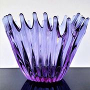 Vase - Large Purple Crystal Cup • Vintage • Cristallerie de Bayel • 1950