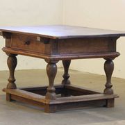 Baroque antique Nordic provincial oak table 1800s rustic farmhouse, rich patina