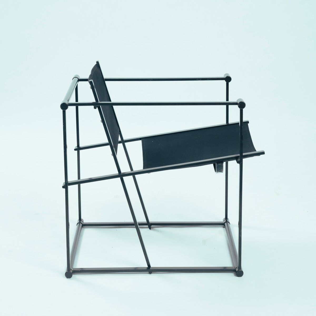Vintage cubic steel canvas armchair by Radboud van Beekum by Pastoe, 1984