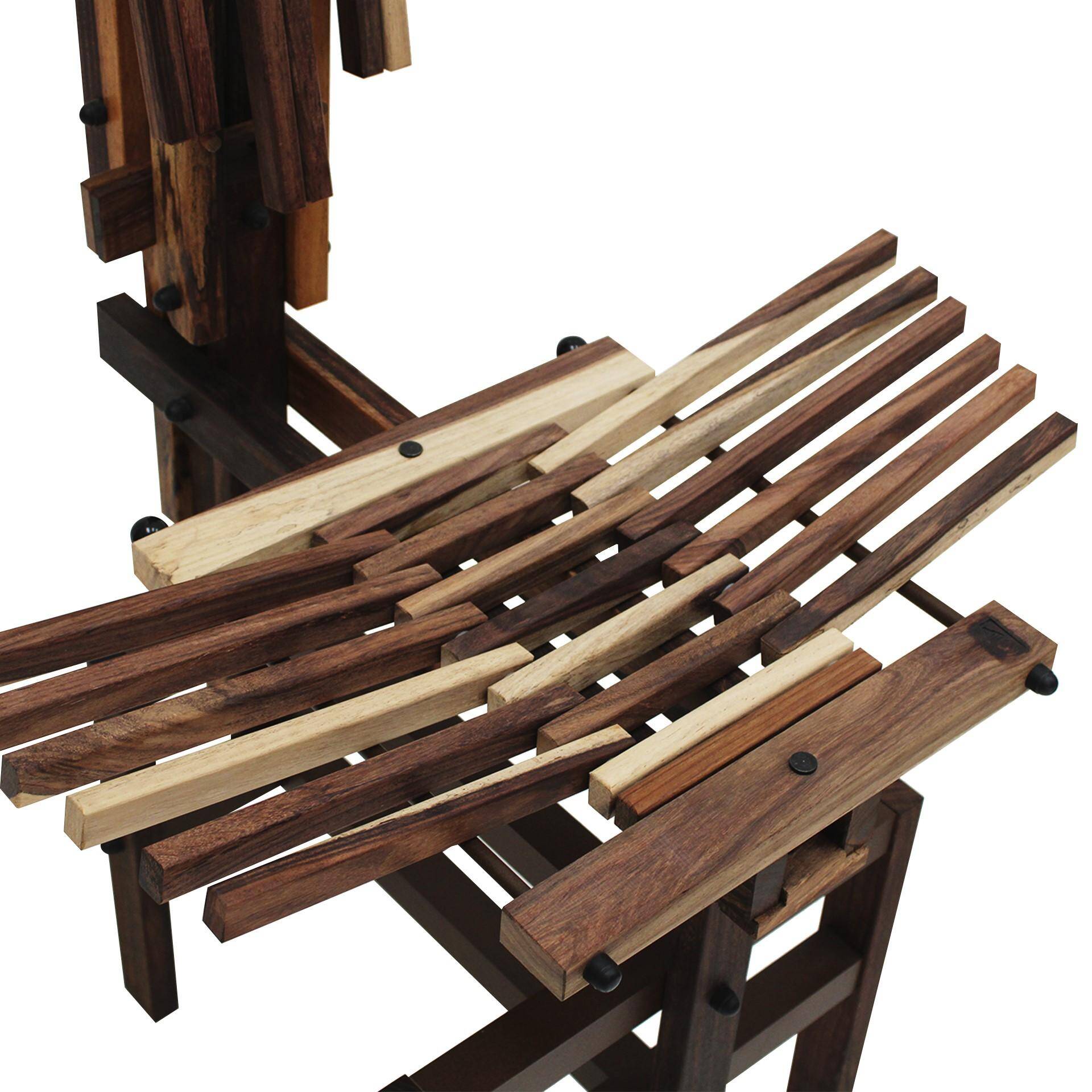 Italian Sculptural Wooden Chairs Sono by Anacleto Spazzapan, 1980s, Set of Two