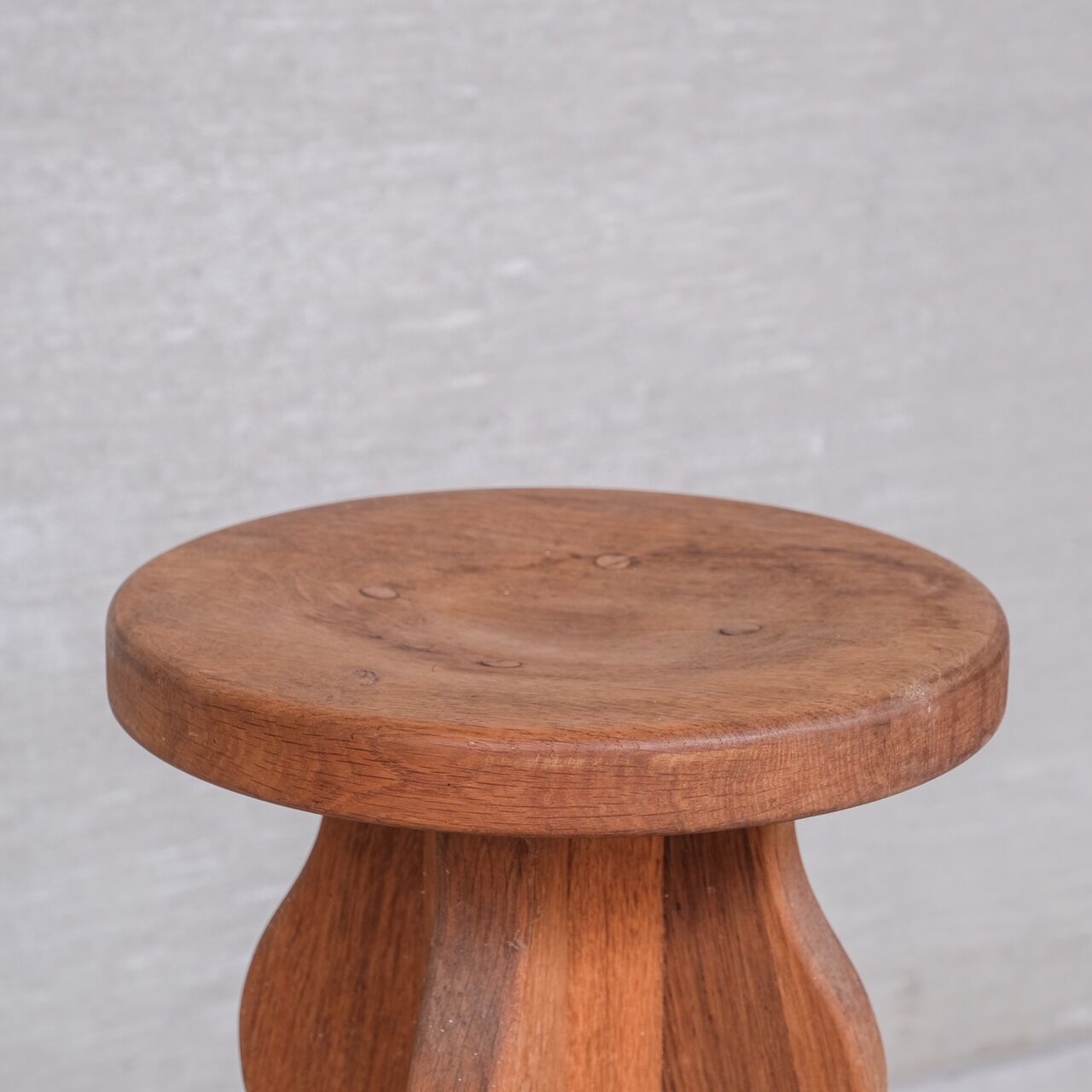 Set of 5 Brutalist Oak Mid-Century Belgium Bar Stools