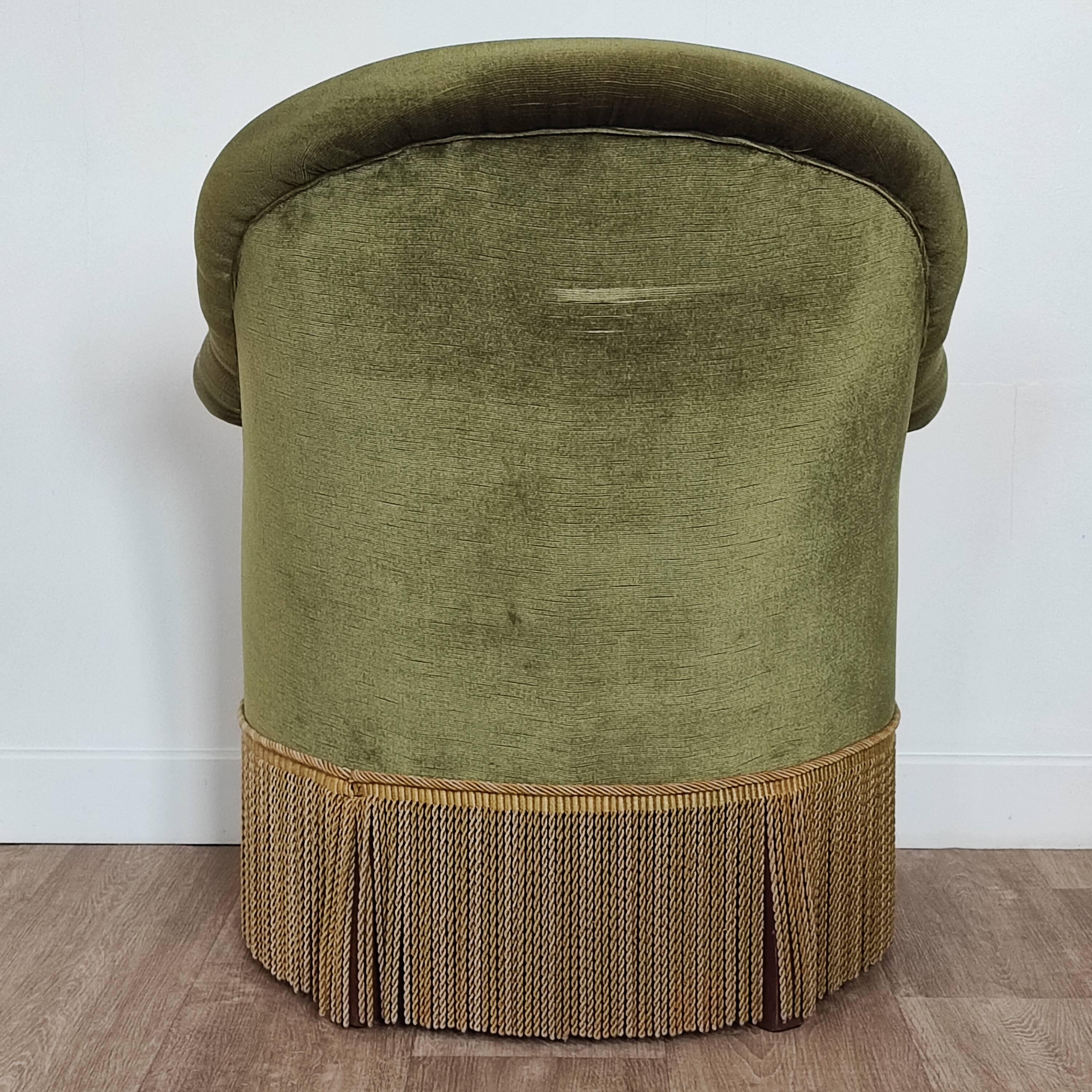 Pair of velvet toad armchairs