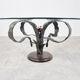 Table basse à fleurs en acier sculpté, années 1970
