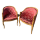 Pair of Empire style swan-neck bergère armchairs