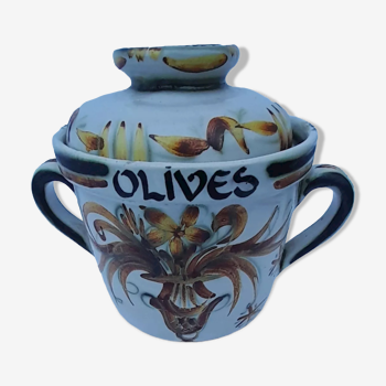 Earthenware olive pot from Keraluc Quimper