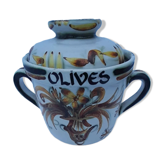 Earthenware olive pot from Keraluc Quimper