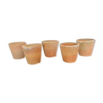 Set of 5 terracotta pots circa 1930 graineterie