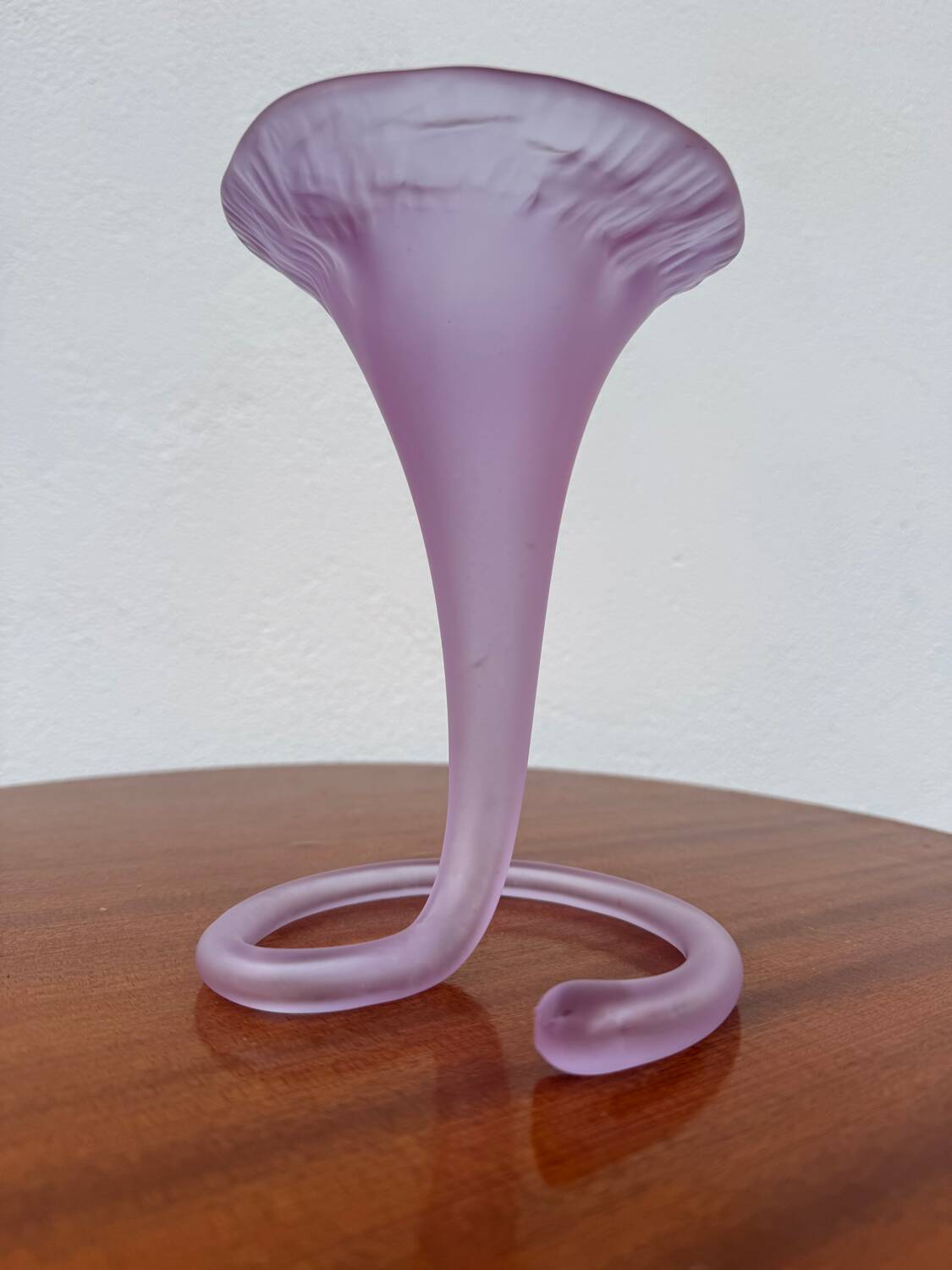 Old blown glass cornucopia vase