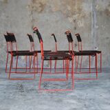Set of 8 stackable chairs 'Scoubidou' vintage