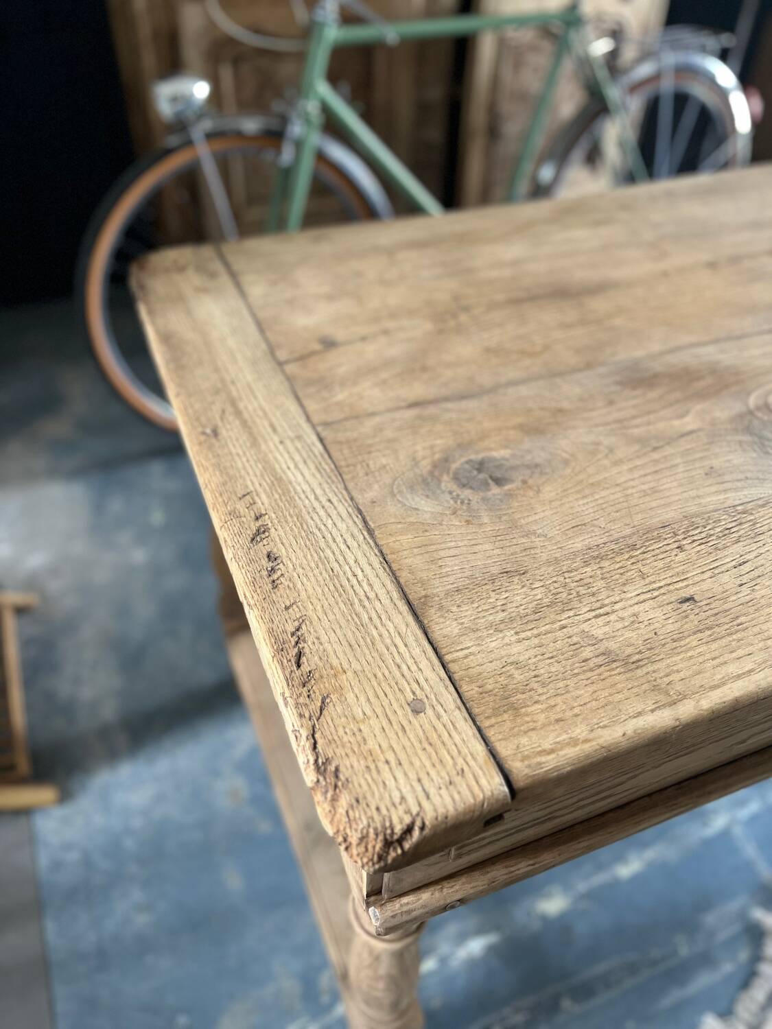 Old 19th century oak farm table