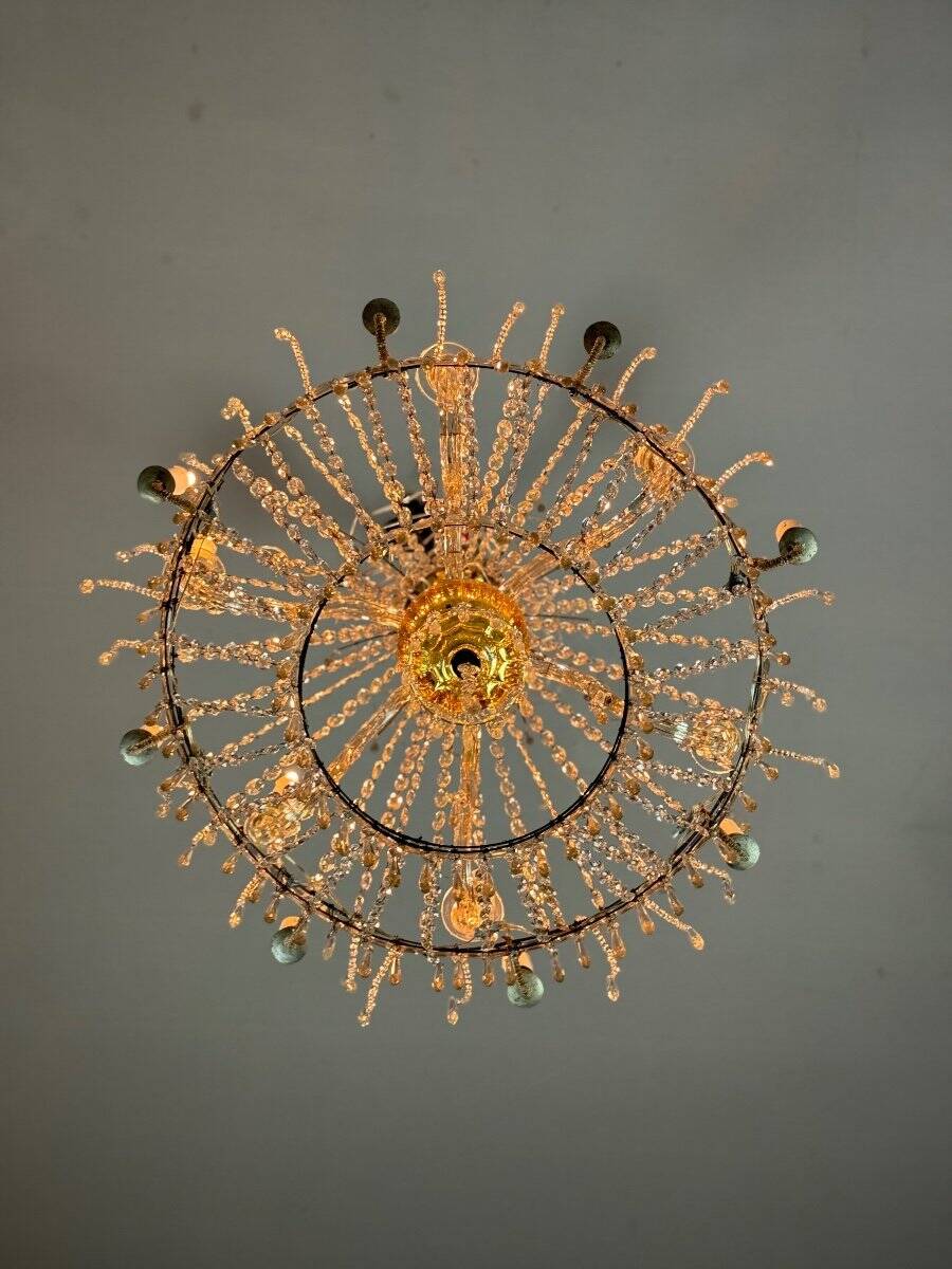 Crystal beaded chandelier, circa 1800