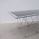 Max Sauze dining table in metal and enameled glass, 1960