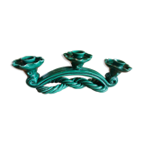 Vallauris 3-light candleholder in green earthenware