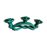 Vallauris 3-light candleholder in green earthenware