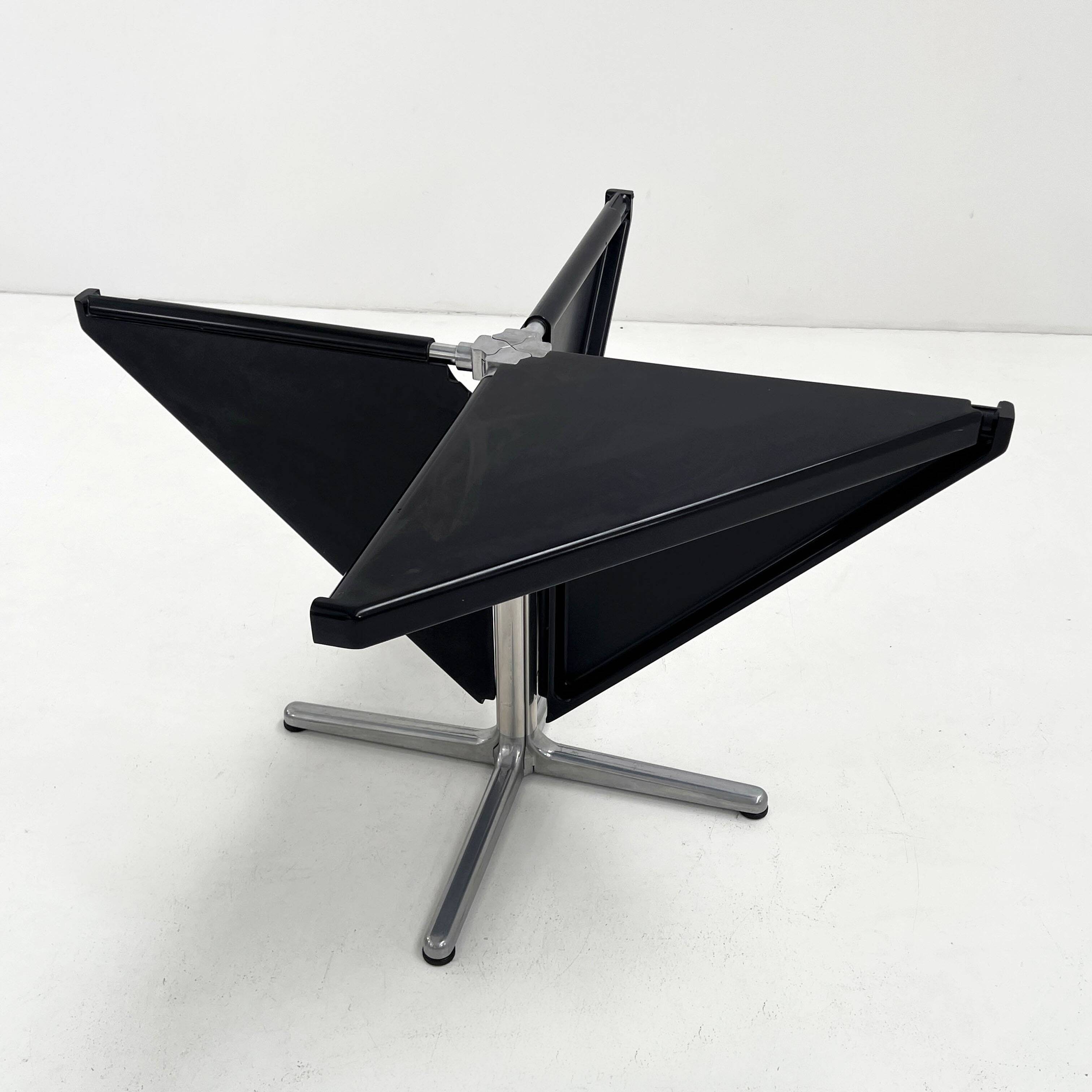 Foldable black table by Giancarlo Piretti for Anonima Castelli, 1970