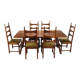 Table à manger brutaliste de style château + 8 chaises