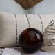 Embroidered linen cushion