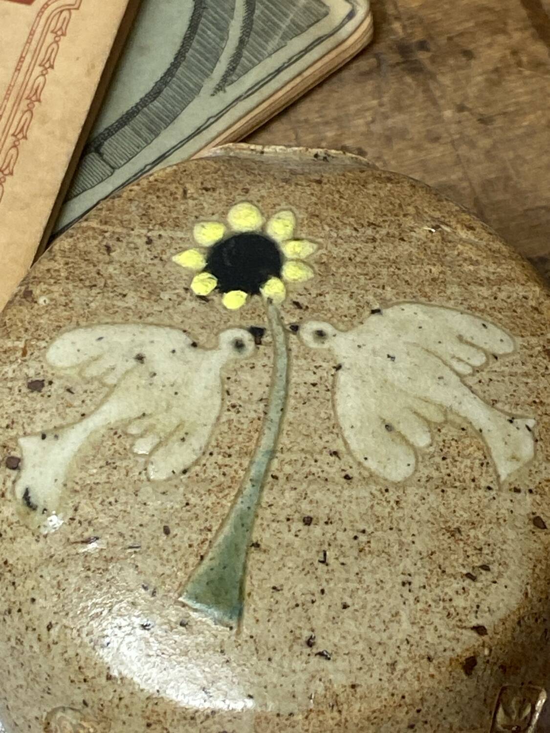 Stoneware flower pick, Noël Vassard, 1970
