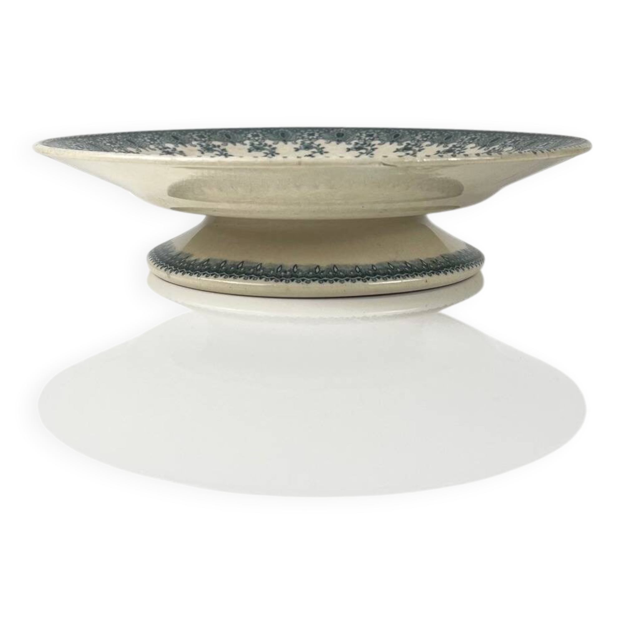 Low fruit bowl in blue iron earth, Jules Etienne, Paris, 19th century.