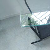50's design glass coffee table