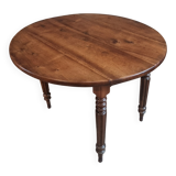 Table à abattants ancienne en noyer français – Table ovale avec rallonges pliantes des deux côtés, fin XIXe siècle
