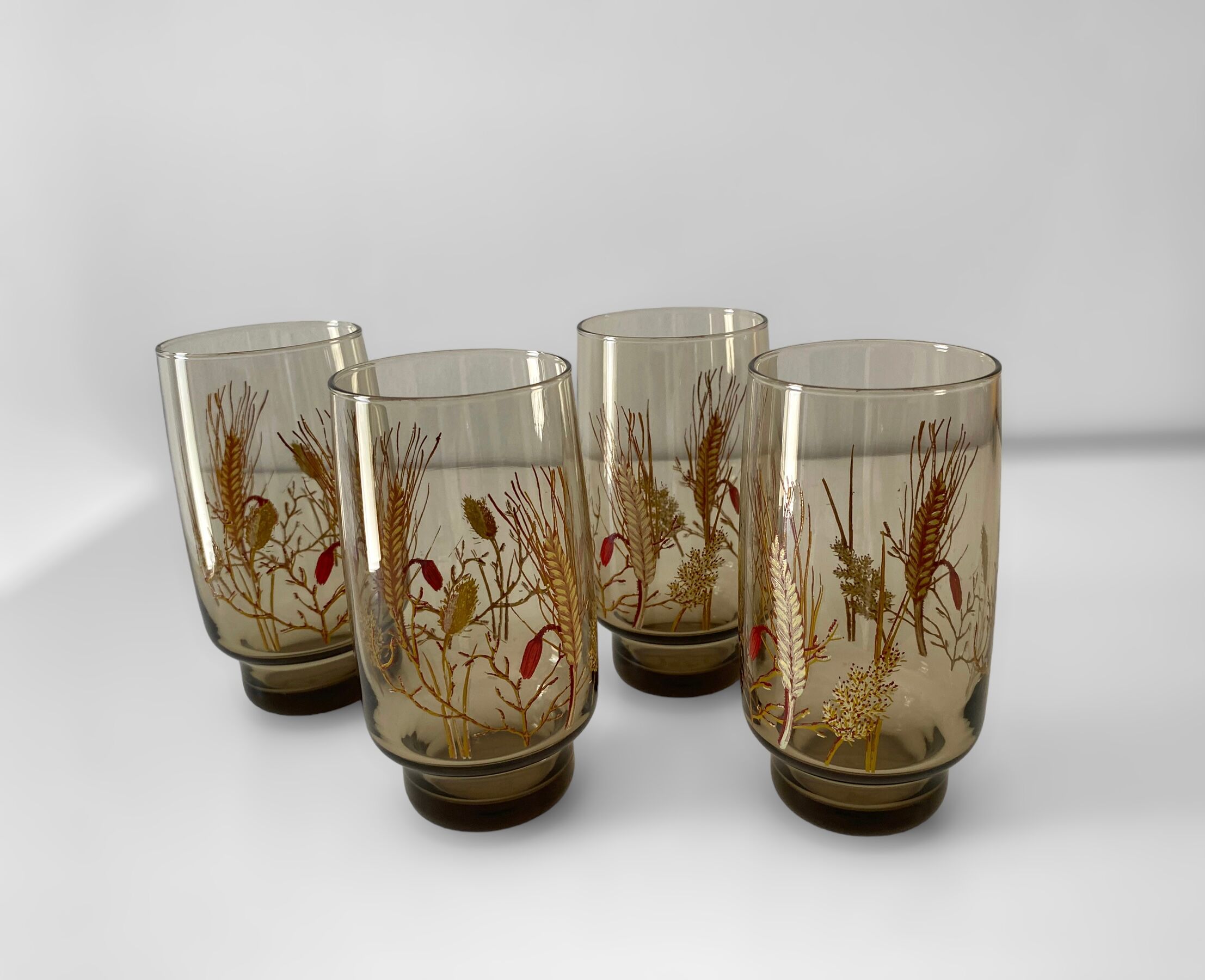 4 glasses smoked luminarc tivoli