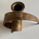 Battered iron candle holder Italian work 1970