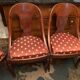 Suite of 6 gondola chairs in solid mahogany period early nineteenth Restoration
