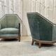 Paire de fauteuils époque Art déco en acajou massif