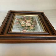 Still life of a bouquet of flowers, oil on canvas, signed.