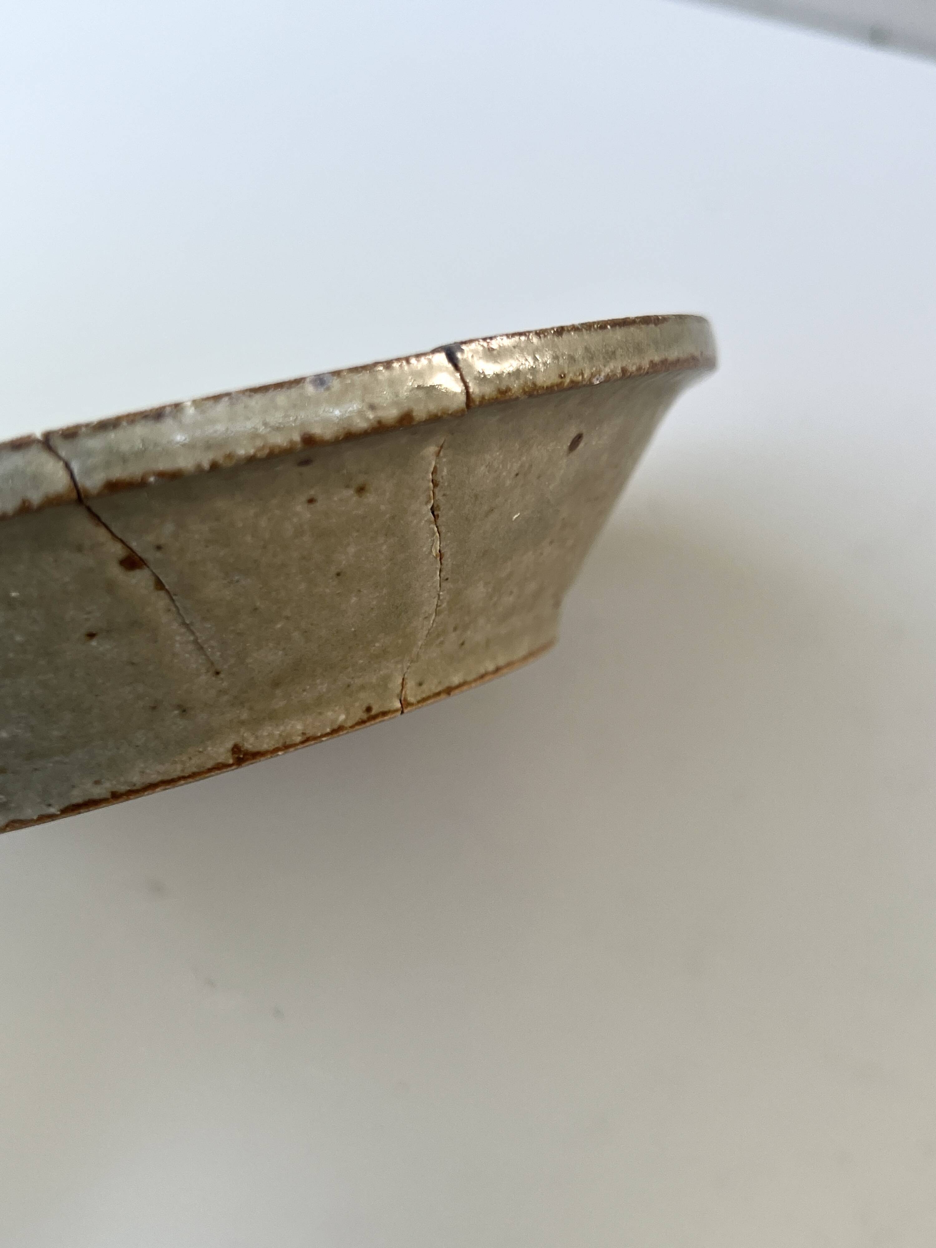 Bowl, hand-turned glazed stoneware catchall signed PY.