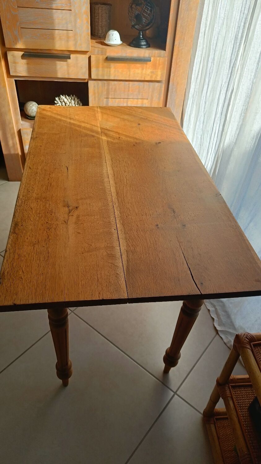 Table de ferme pieds tournés