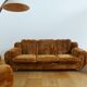 Velvet armchairs and sofa, 1970s, set of 3