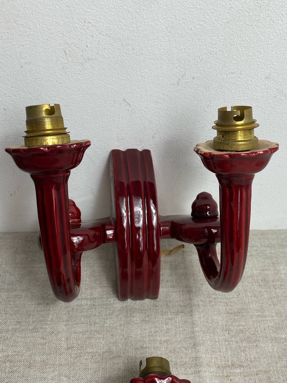 Art Deco ceramic wall lights, adjustable arms
