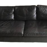 Black leather sofa