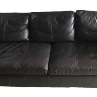 Black leather sofa