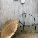 Pair of wicker basket armchairs