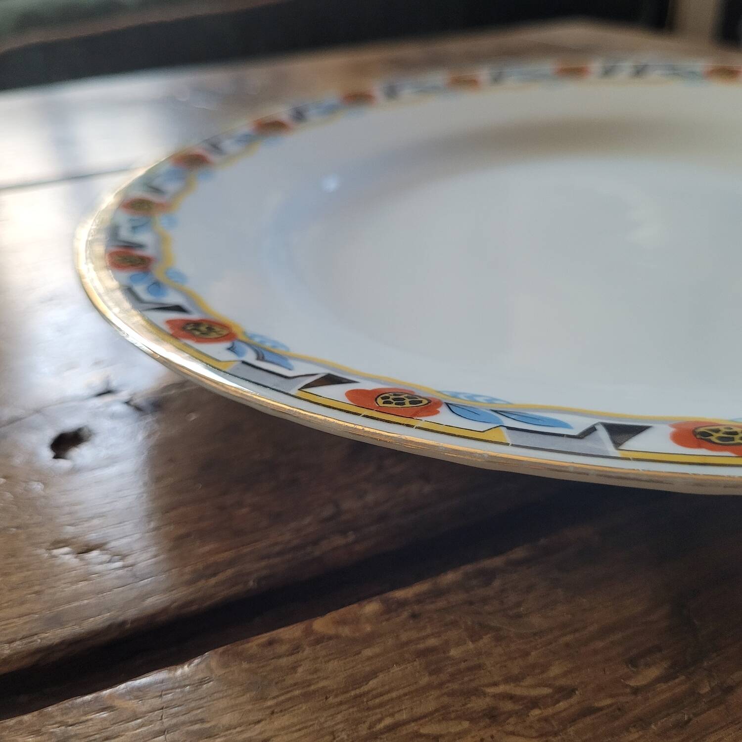 Round Art Deco plate MLV France 1930s