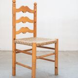 Rustic Friulian chairs with turned legs, set of 12, 1980-1990