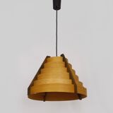 Scandinavian pendant light by Linus Bopp Limbach in pine slats. 1960s