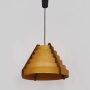 Scandinavian pendant light by Linus Bopp Limbach in pine slats. 1960s