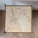 Marble and gilded metal sofa end