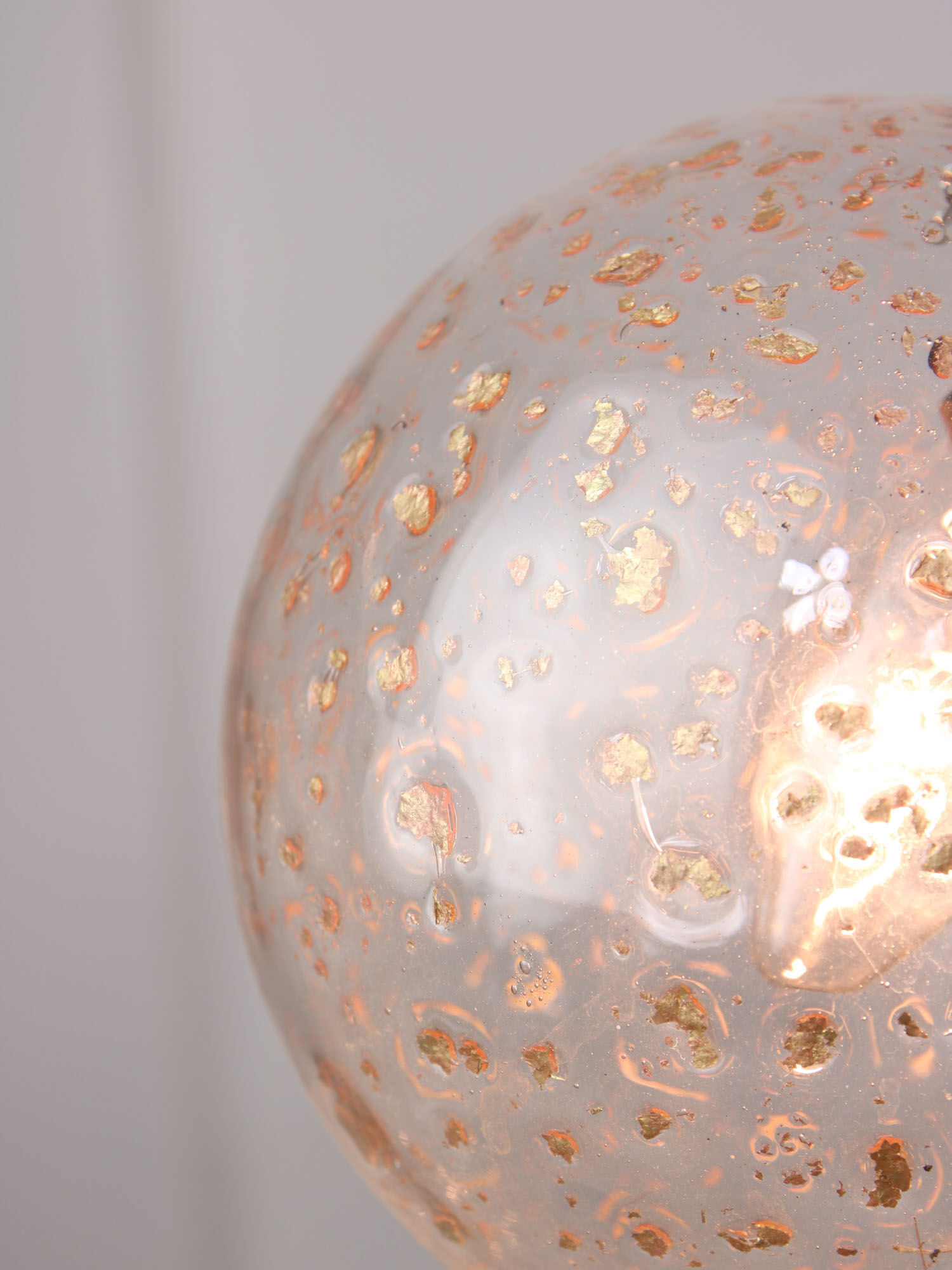 Vintage Italian Golden Ceramic & Glass Chandelier